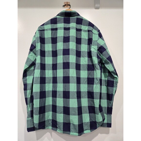 UNTUCKit Shirt Men's Size Large‎ Green Blue Plaid Bonarda Collared Button Up - Picture 5 of 6